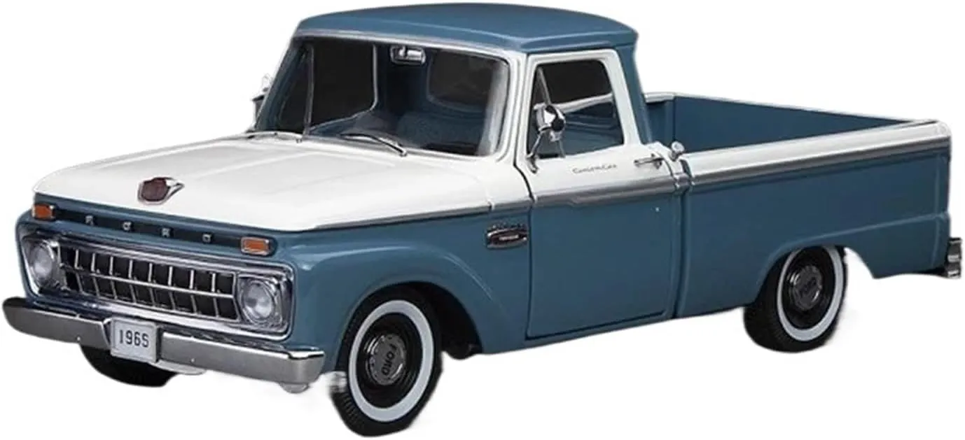 1 18 for Ford F-100 Pickup Truck Simulation Alloy Car Model Static Display Collectible Toy Souvenir Motor Vehicles Toys(Blue)