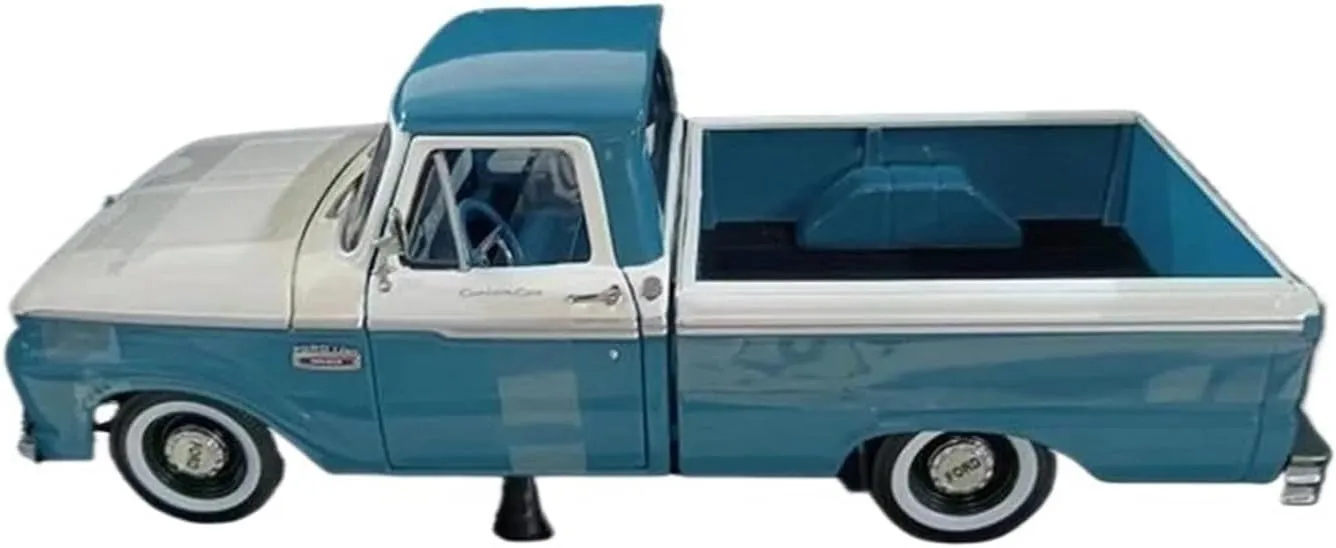 1 18 for Ford F-100 Pickup Truck Simulation Alloy Car Model Static Display Collectible Toy Souvenir Motor Vehicles Toys(Blue)