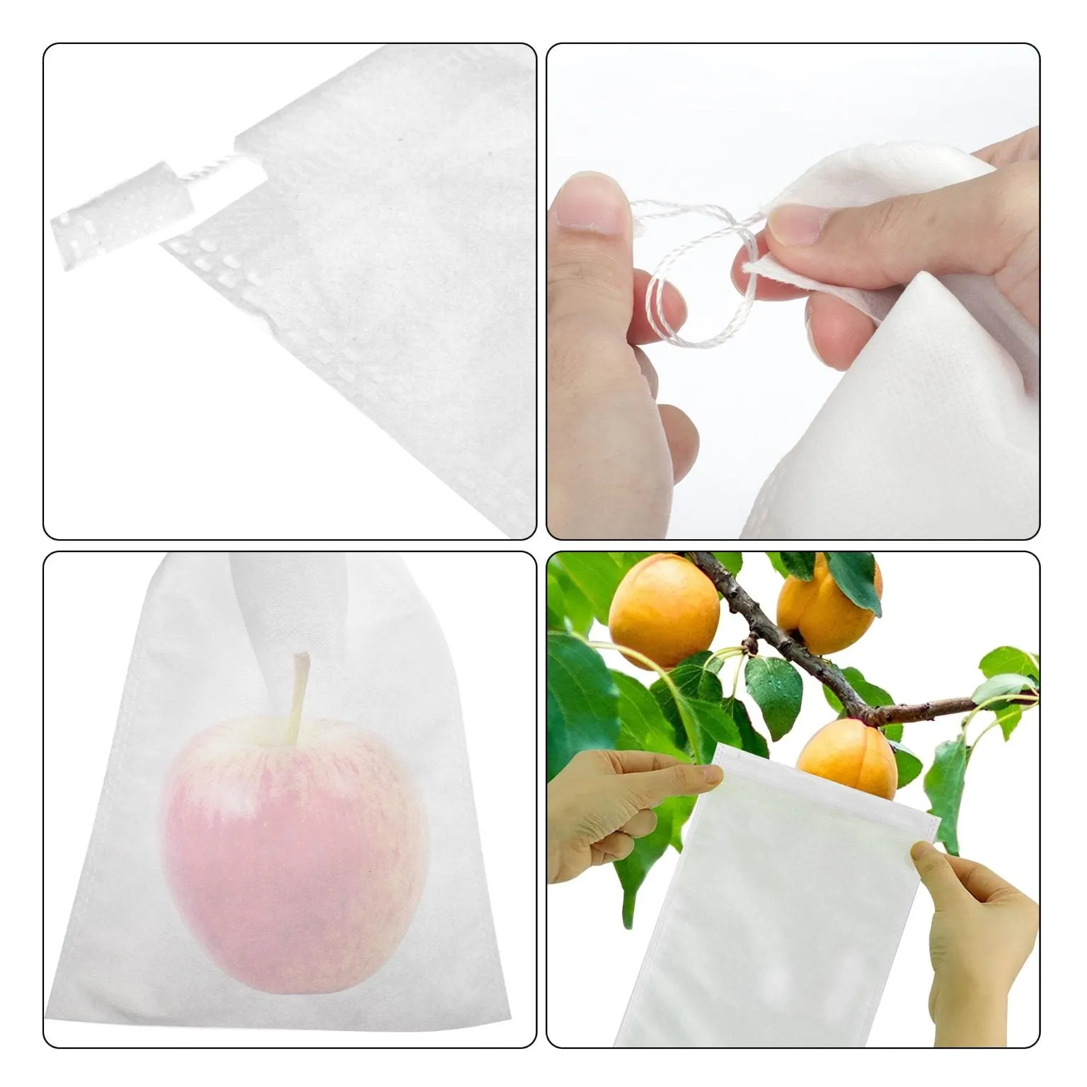 100pcs Fruit Protection Bags, 7.9" x 11.8" Garden Plant Netting Covers with