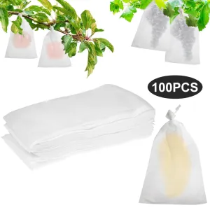 100pcs Fruit Protection Bags, 7.9" x 11.8" Garden Plant Netting Covers with
