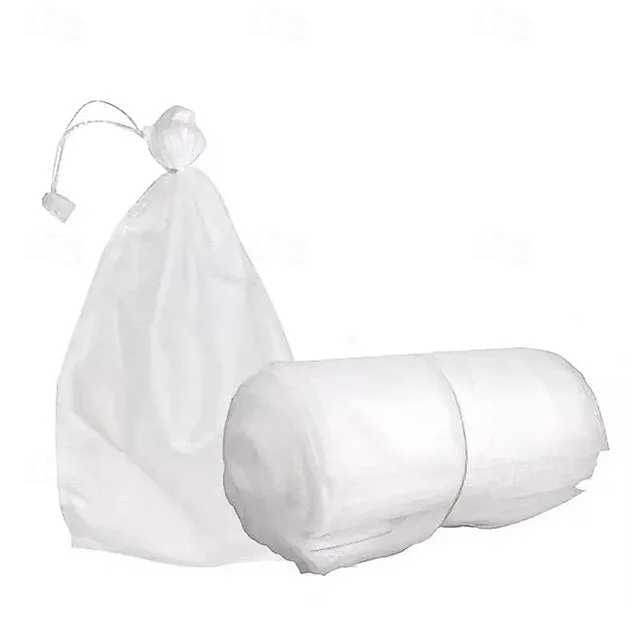 100pcs White Fruit Protection Bags 30x20cm/11.8x7.9 inch Fruit Cover Mesh Bag with Drawstring Protecting Vegetables and Fruits from Birds and Pests Non-woven Cloth Strawberry Grape Grow Bags Antifr