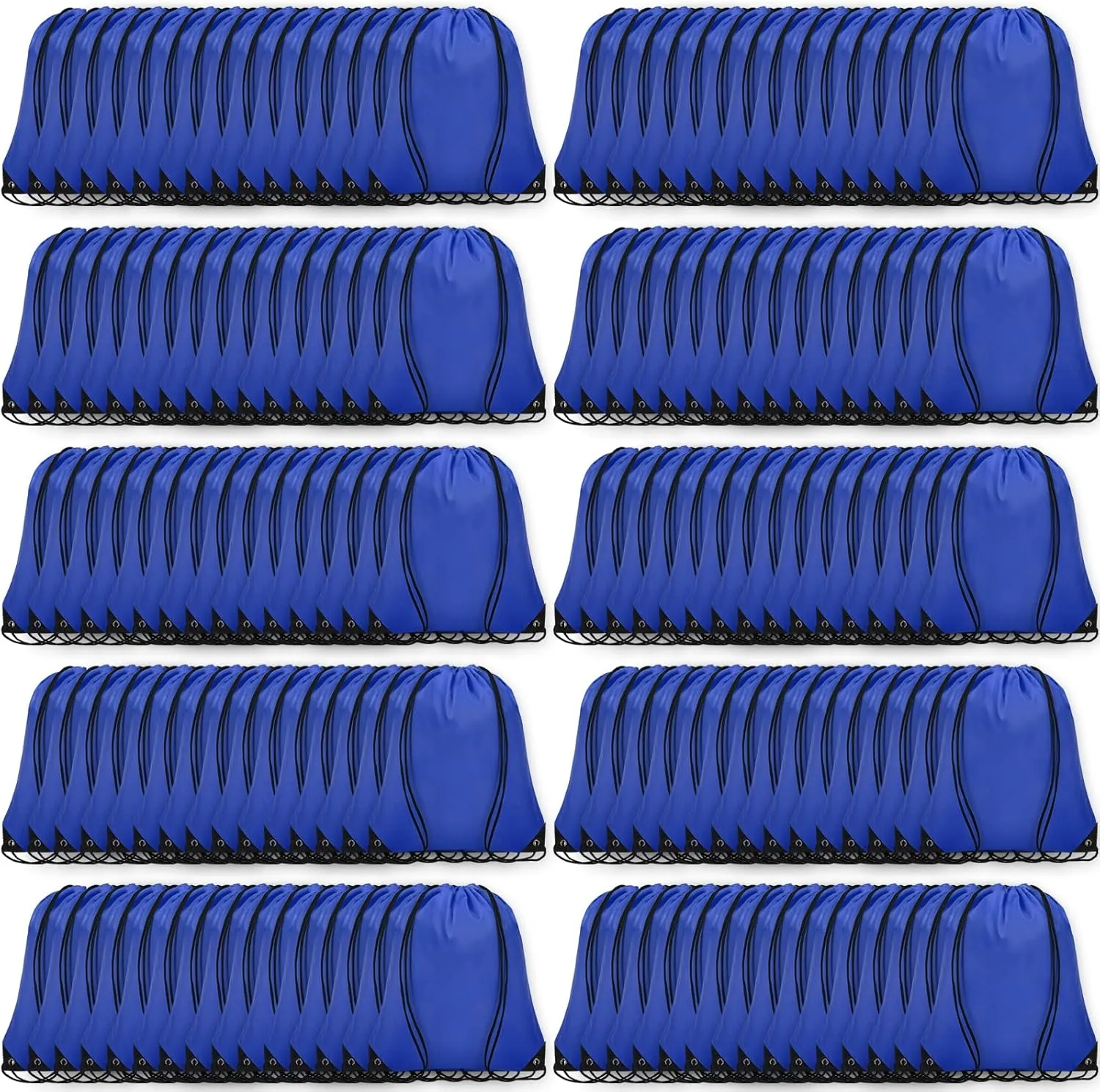 150Pcs Drawstring Backpack Bulk Cinch Sackpack Drawstring Bags Nylon for Gym Party Trip(Navy Blue)