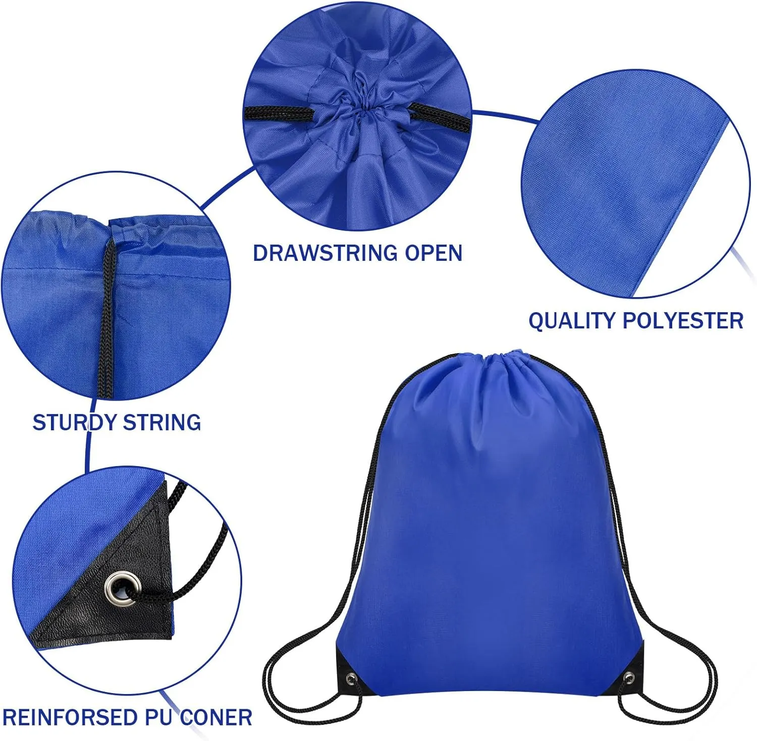 150Pcs Drawstring Backpack Bulk Cinch Sackpack Drawstring Bags Nylon for Gym Party Trip(Navy Blue)
