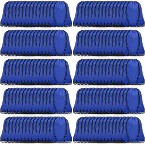 150Pcs Drawstring Backpack Bulk Cinch Sackpack Drawstring Bags Nylon for Gym Party Trip(Navy Blue)