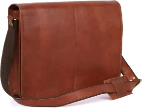 16-inch Vintage Brown Leather Laptop Mens Satchel Crossbody Messenger Bag for Women Shoulder bag for Work & Daily Use