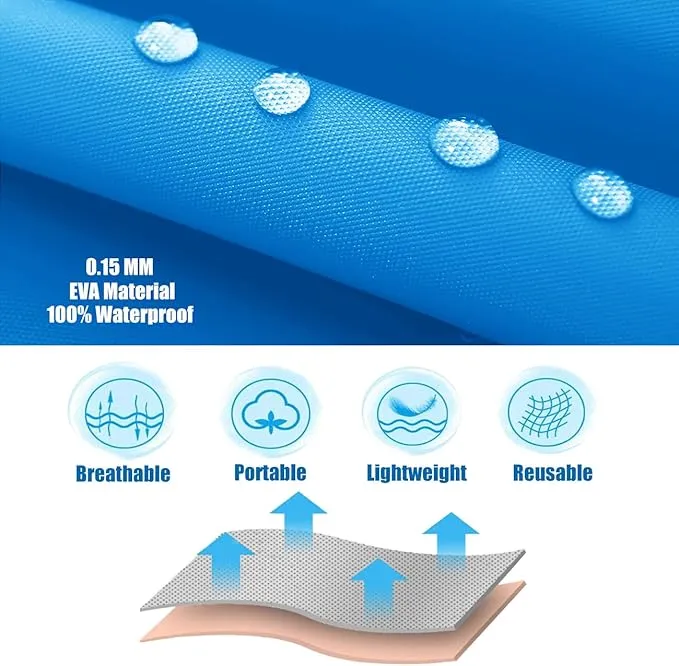 2 Pack Rain Ponchos for Kids, Reusable Kids Rain Jacket with Hood Waterproof Raincoats for Boys and Girls