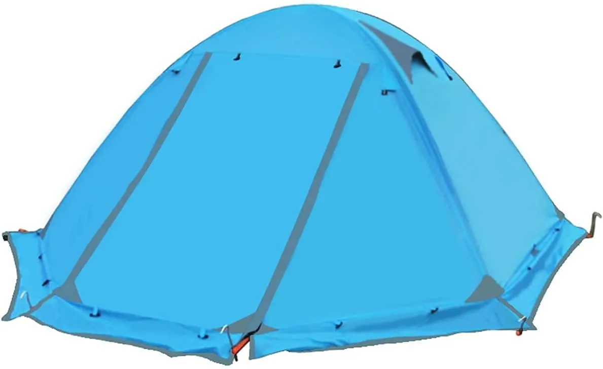 2 Person Camping Tent Lightweight Waterproof Windproof 2 Doors Easy Setup Double Layer Outdoor Tent for Family Hunting Hiking Mountaineering Travel