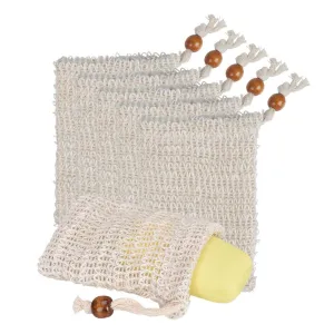 20 Pack Soap Exfoliating Bag, Natural Soap Saver Hand Made Sisal Mesh Soap Bag Bar Soap Bag with Drawstring for Bath & Shower Use