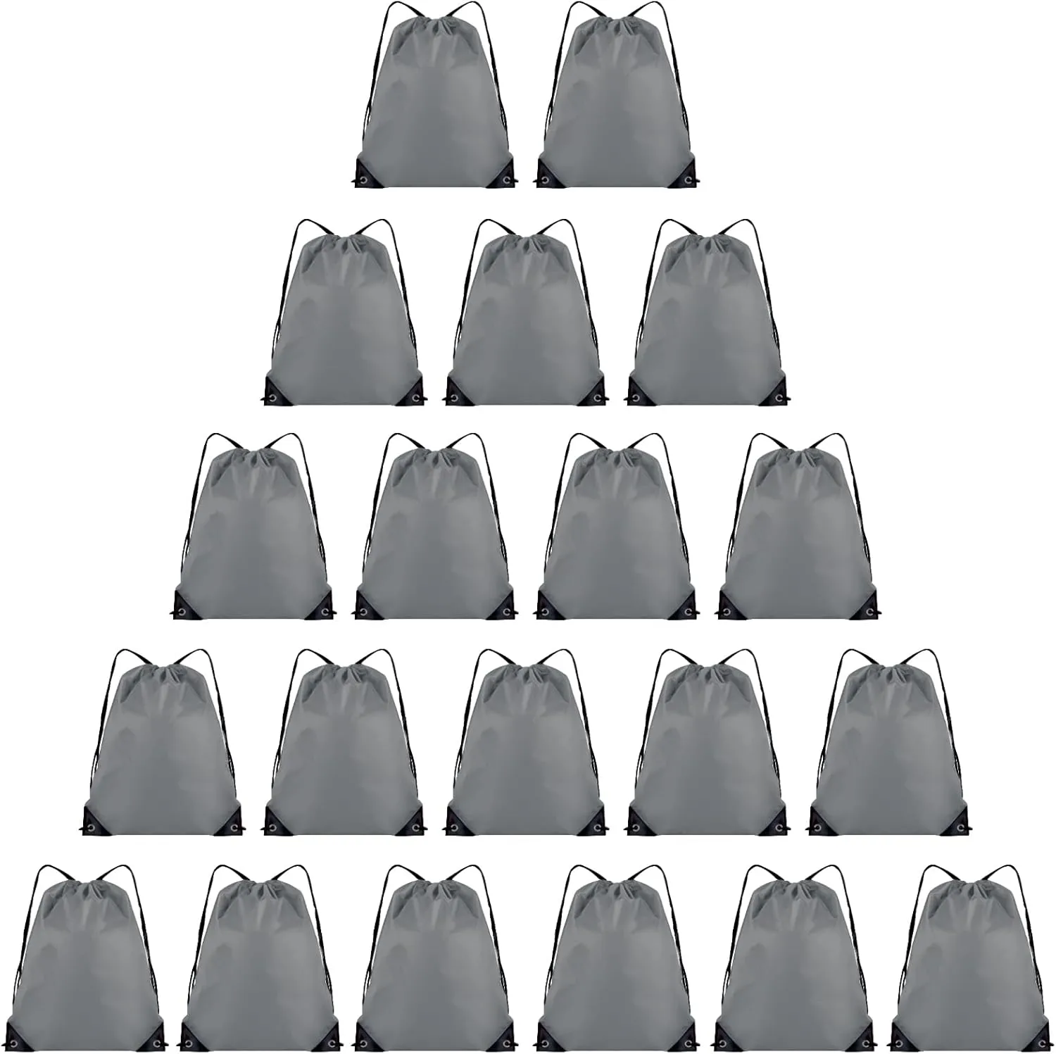 20 Pieces Drawstring Backpack Bulk Cinch Sackpack Ployster Drawstring Bags for Gym Party Trip(Grey)