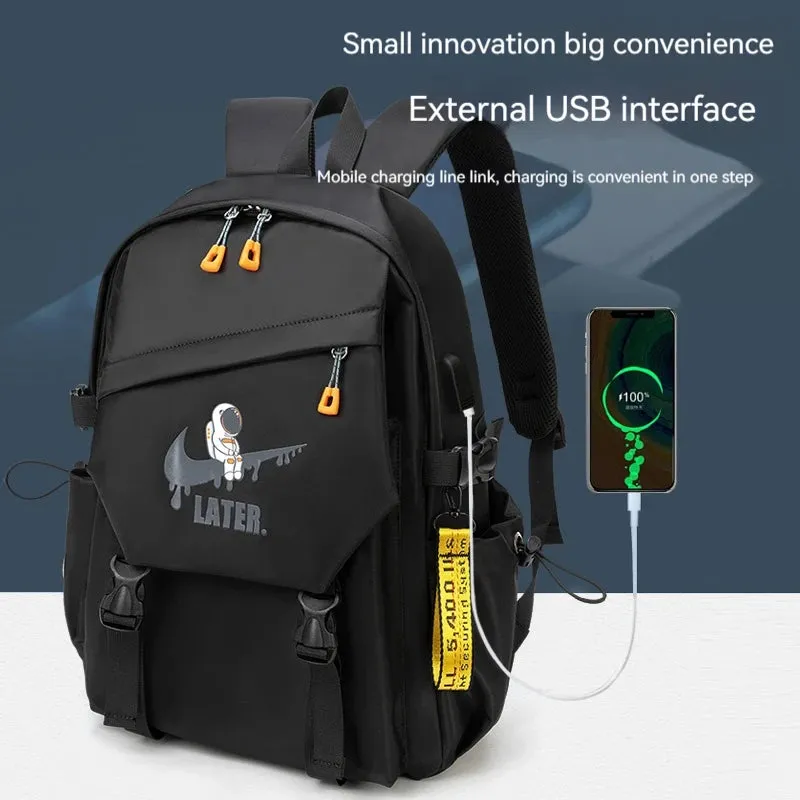 2024 Men Laptops Backpack Astronaut Printed Orthopedic  Schoolbag Primary Waterproof Backpacks  Kids School Bags