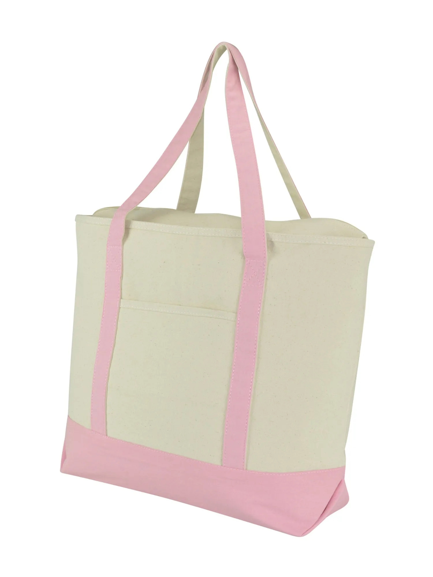 22" Extra Large Cotton Canvas Zippered Shopping Tote Grocery Bag in Black
