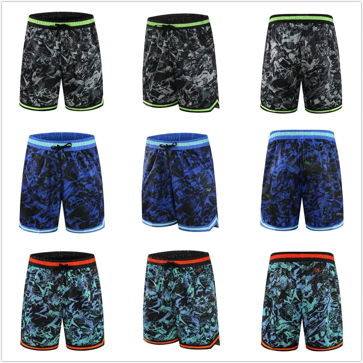 2/3 Pack Basketball Shorts with Zipper Pockets for Men,Active Athletic Shorts