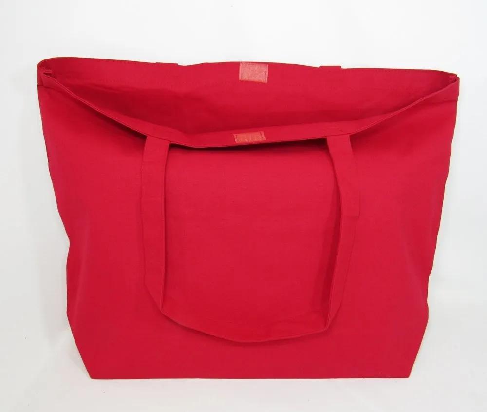23" Extra Large Canvas Tote Bag w/Velcro Closure Beach Shopping