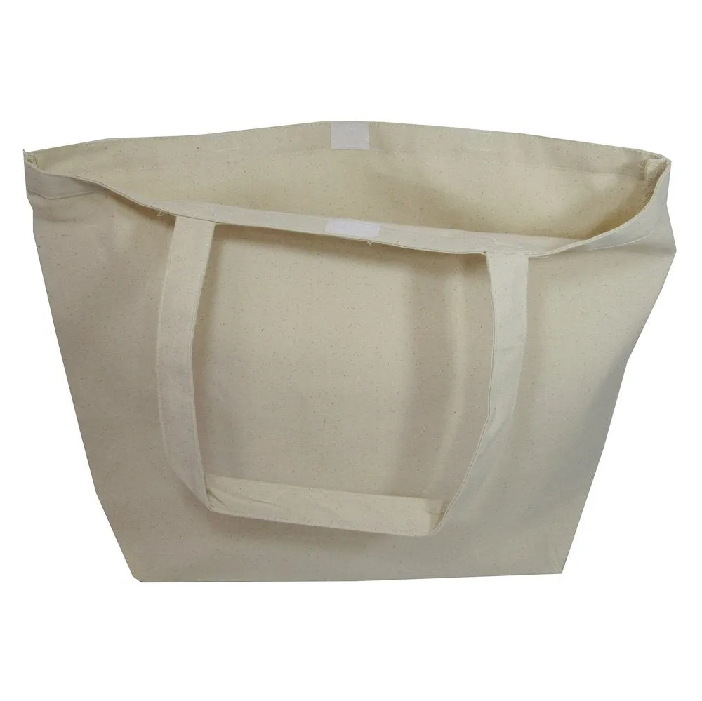23" Extra Large Canvas Tote Bag w/Velcro Closure Beach Shopping