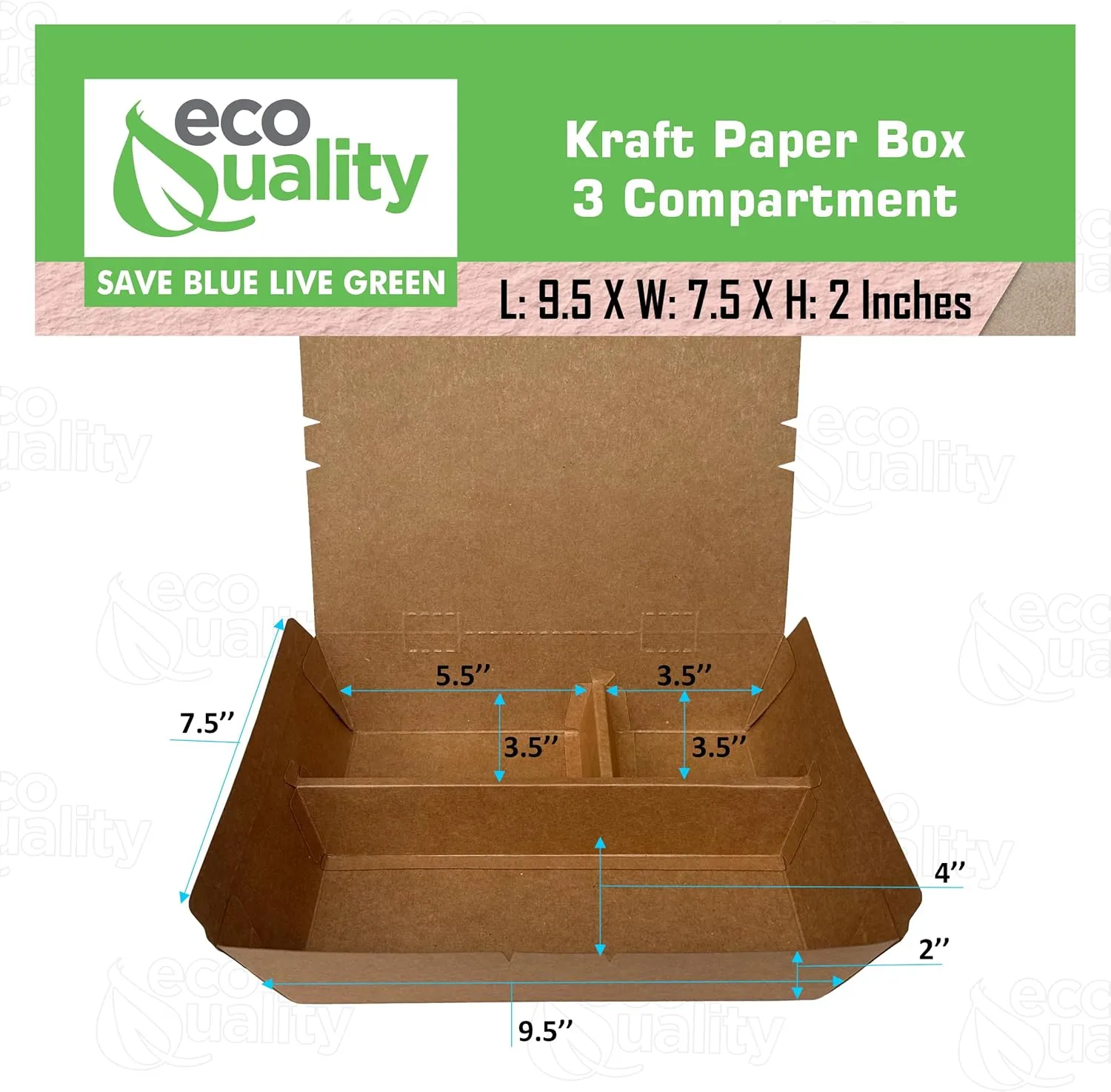 3 Compartment Take Out Food Kraft Brown Paper Take Out Boxes Microwaveable Leak and Grease Resistant To Go Food Containers with Vent Holes - Restaurants, Catering, Food Truck - Recyclable Lunch (400)