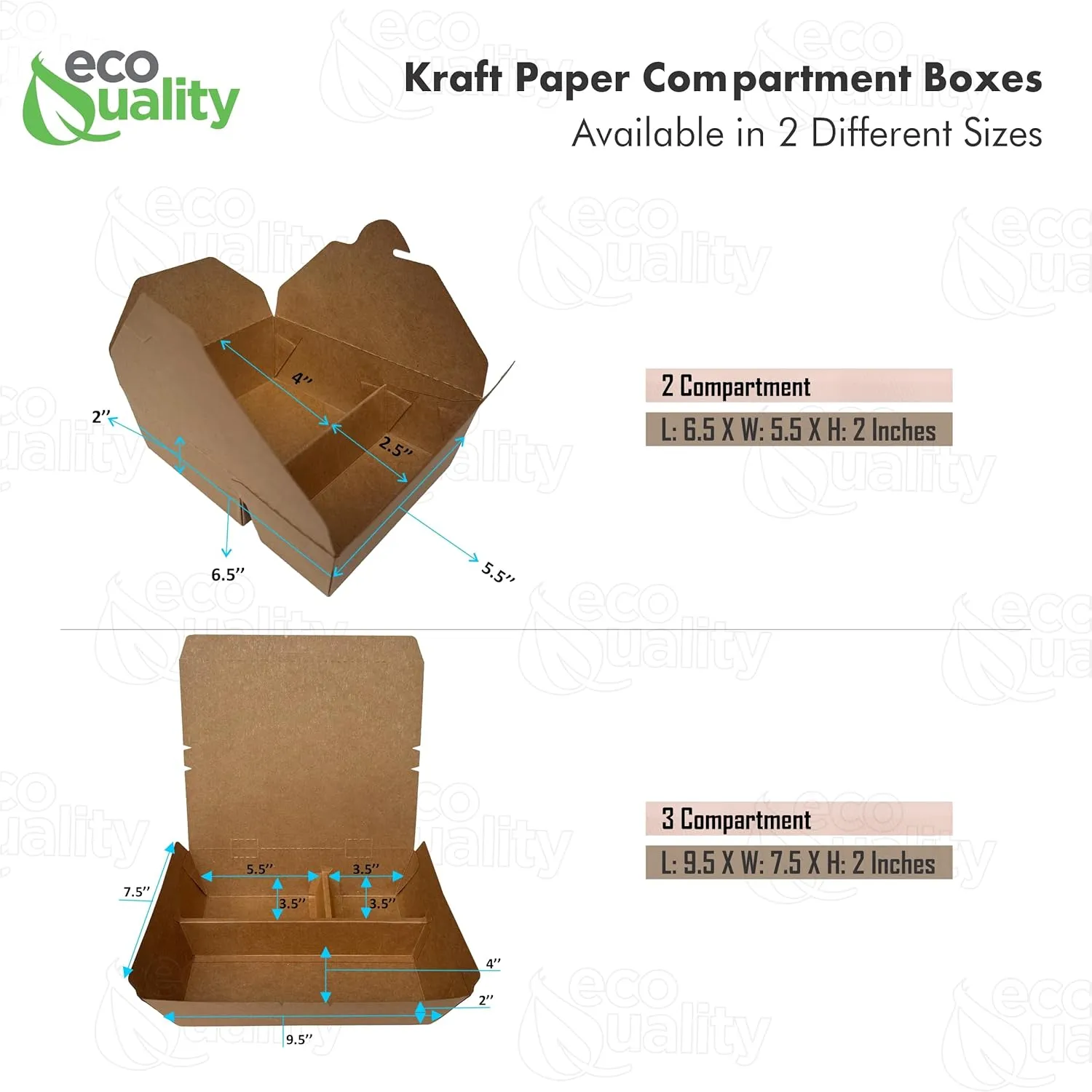 3 Compartment Take Out Food Kraft Brown Paper Take Out Boxes Microwaveable Leak and Grease Resistant To Go Food Containers with Vent Holes - Restaurants, Catering, Food Truck - Recyclable Lunch (400)