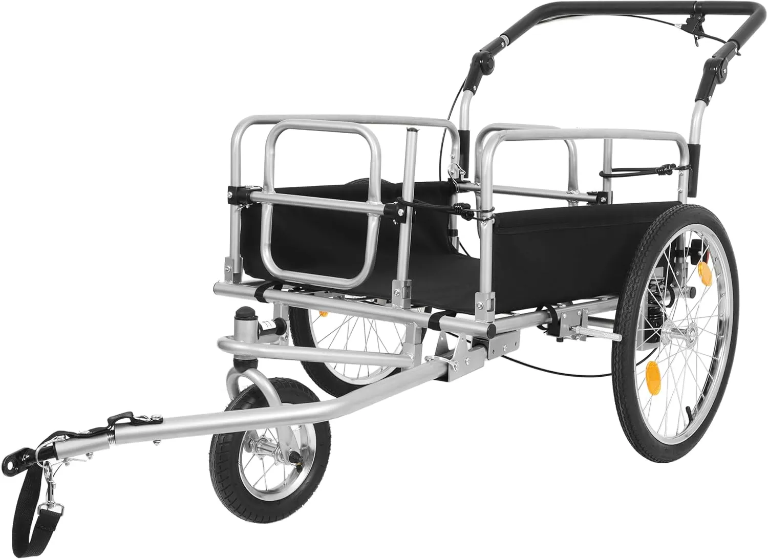 3-in-1 Heavy-Duty Bike Cargo Trailer for E-Bikes | Convertible Steel Frame Stroller & Pull Cart | 110lb Capacity w/Suspension, 20" Wheels & Lockable Brake