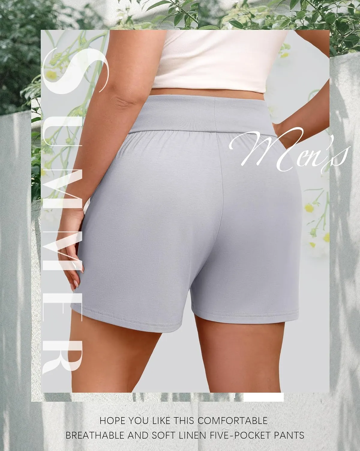 3 Pack Women's Plus Size Cotton Shorts, Drawstring Sweat Shorts Loose Lounge Running Athletic Shorts with Pockets
