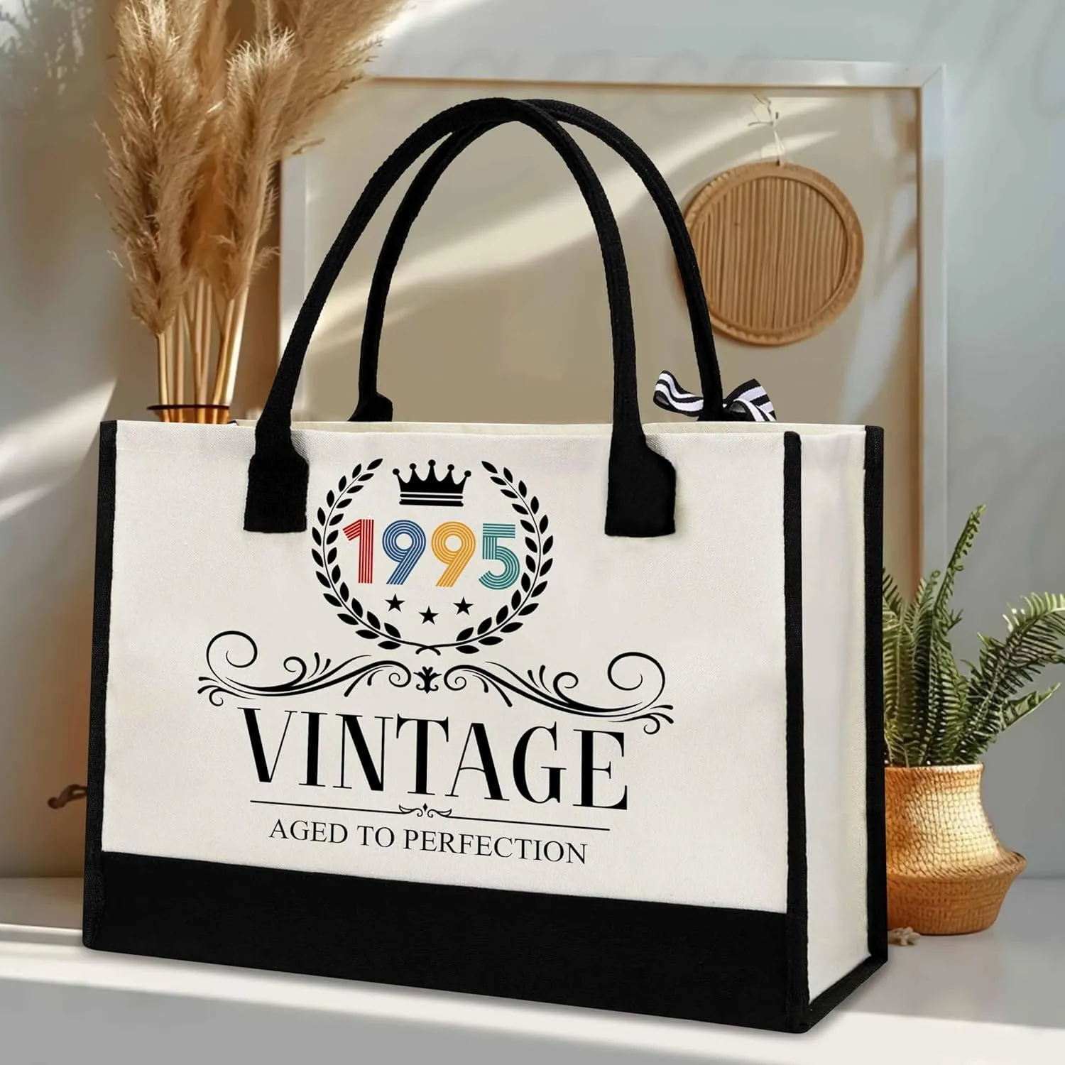 30th Birthday Gifts For Her - Gifts for 30th Birthday - Valentine Gift For Her, Sister, Friends - 30th Birthday Women - 30th Birthday Decorations For Women - 1995 Canvas Tote Bag - Turning 30th Gifts