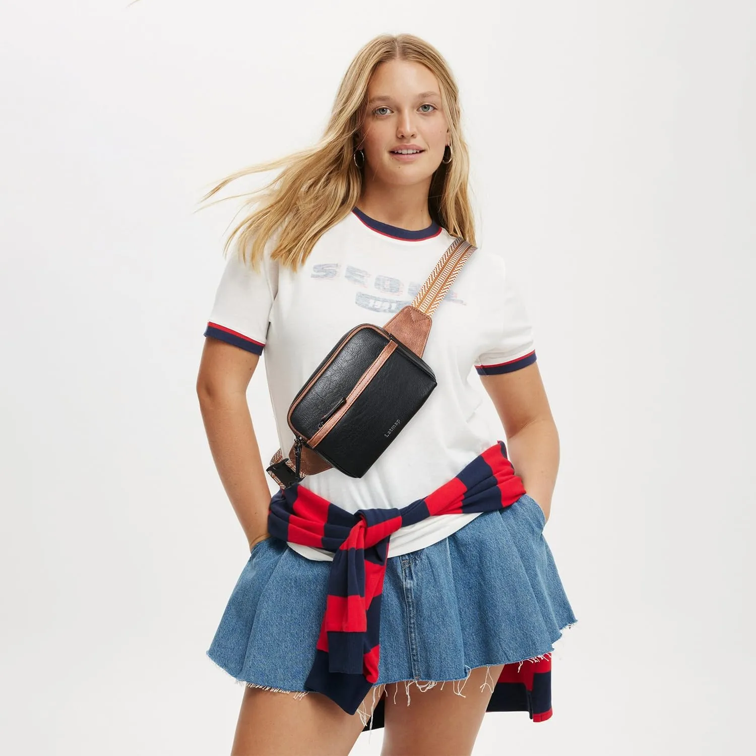 3L Fanny Packs Belt Bag for Women Small Everywhere Crossbody Bag Waist Bag Faux Leather Sling Chest Bag Purse