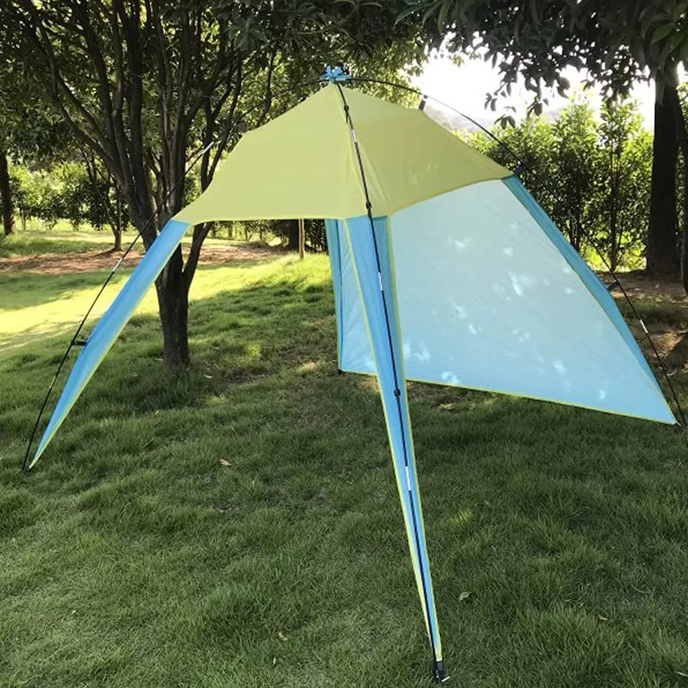 5-8 Person Outdoors Canopy Beach Shelter Sun Shade Tent Beach Sun Shade Shelter Canopy Instant Beach Tent Portable Sleeping Shelter