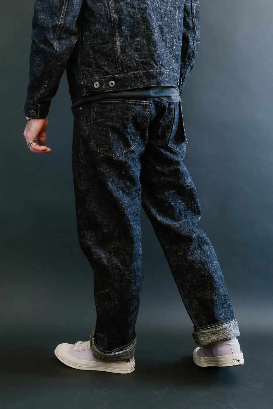 595-KA - 17oz "Kasuri" Slub Selvedge Denim - Retro Loose Straight