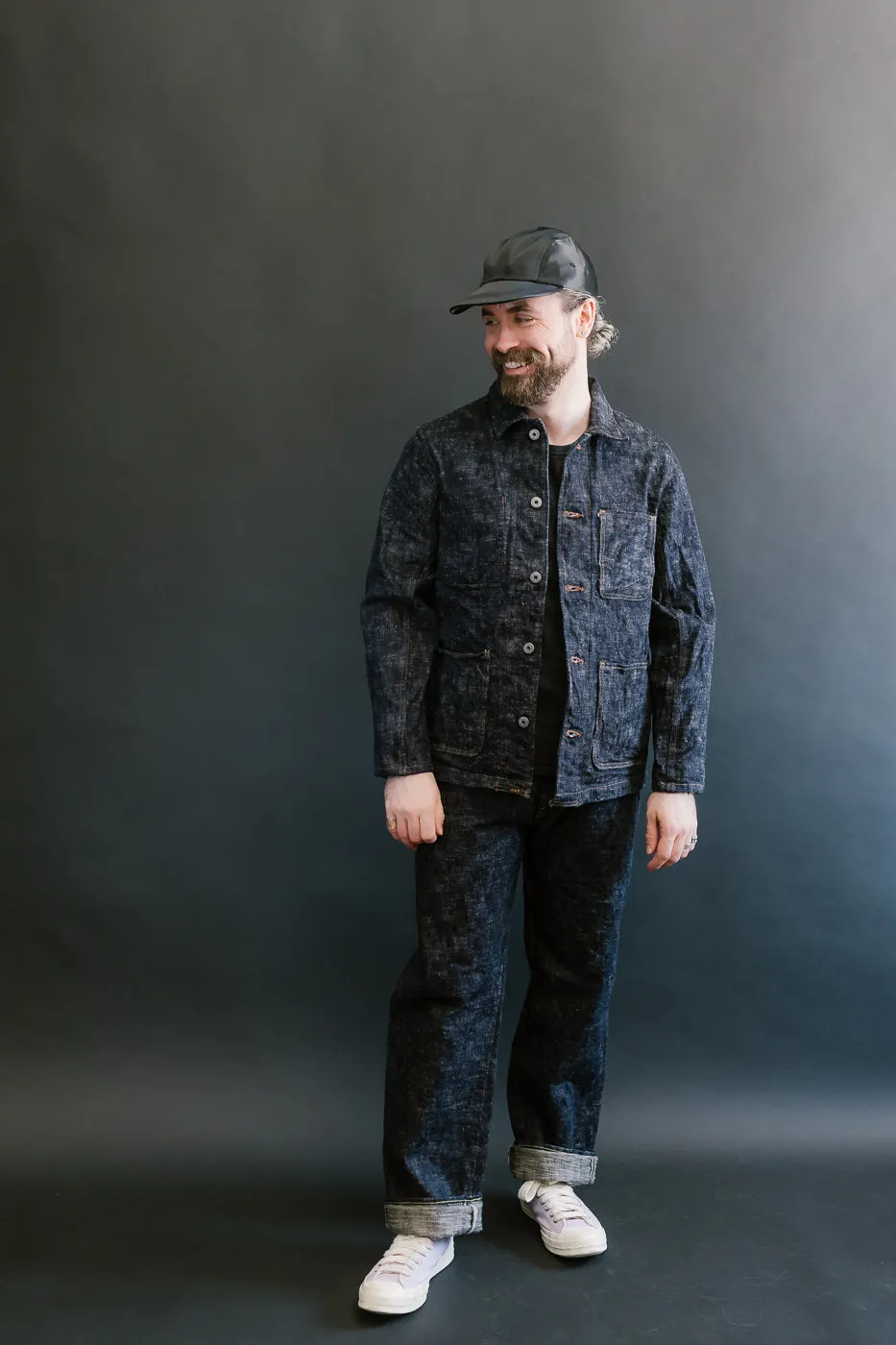595-KA - 17oz "Kasuri" Slub Selvedge Denim - Retro Loose Straight