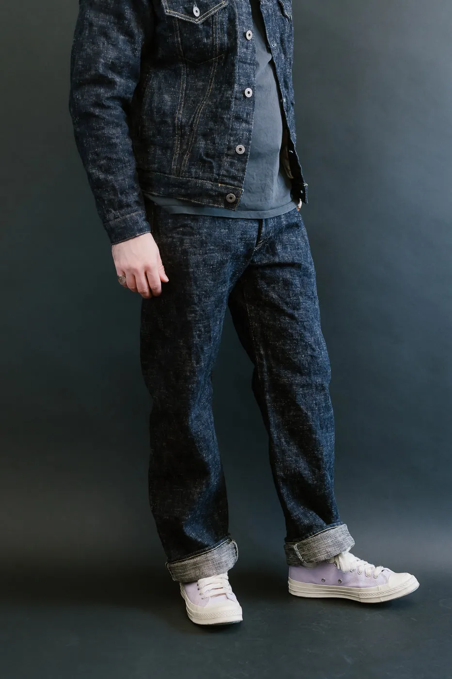 595-KA - 17oz "Kasuri" Slub Selvedge Denim - Retro Loose Straight