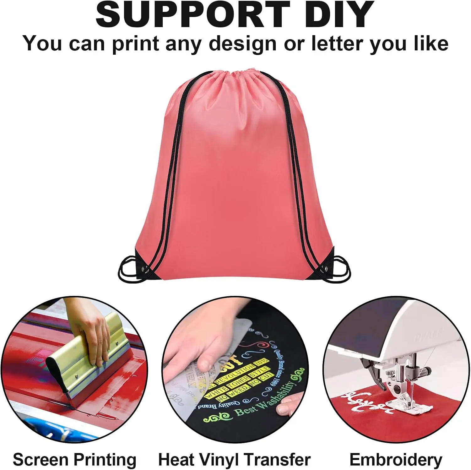 64Pcs Drawstring Bags Bulk Cinch Bag, Polyester String Bag Drawstring Backpack for Trip Party Camping Sports Gym Yoga（Soft）
