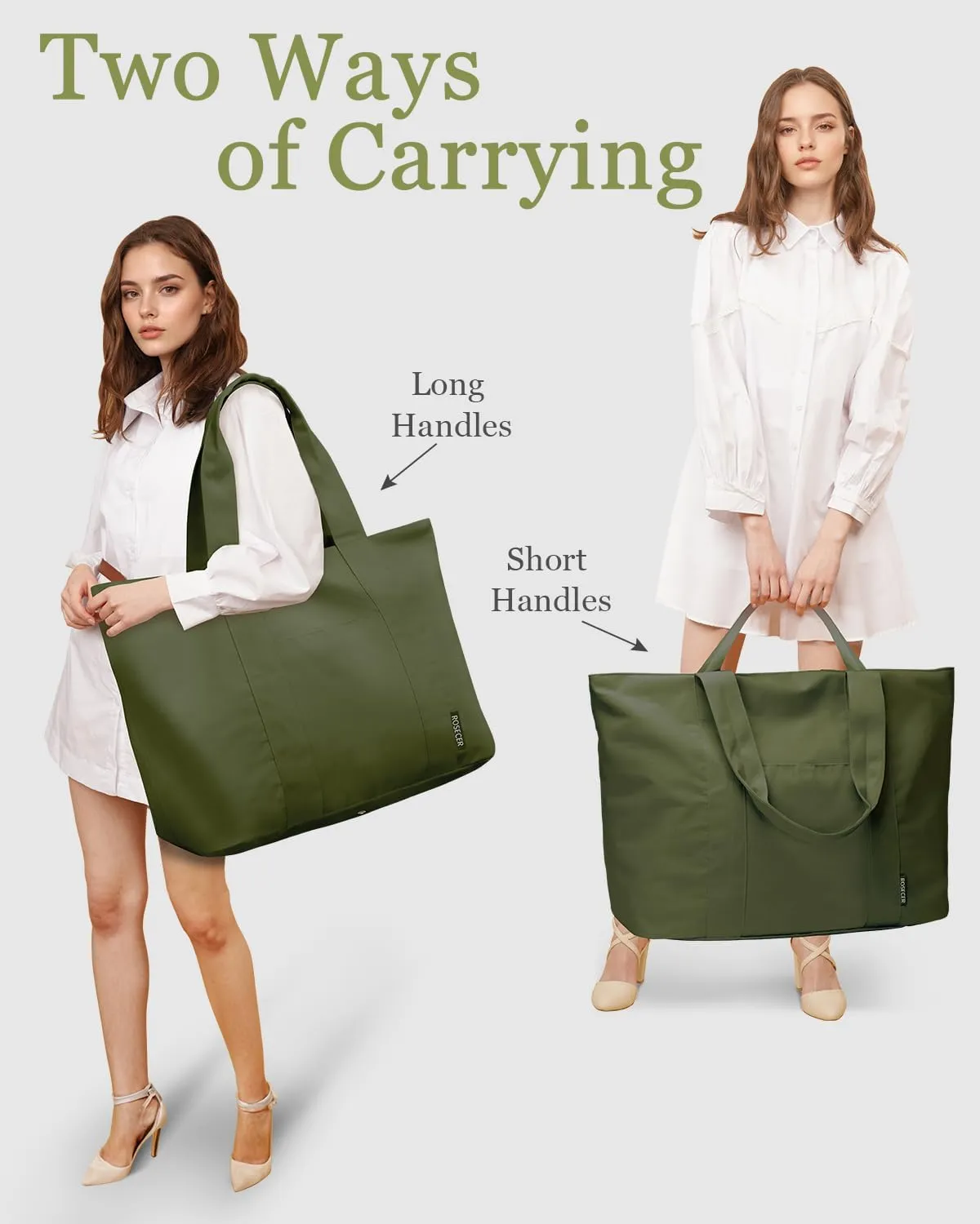 75L Extra Large Tote Bag for Women, Foldable Beach Bag with Wet Pocket, Weekender Overnight Bag for Travel, Hospital