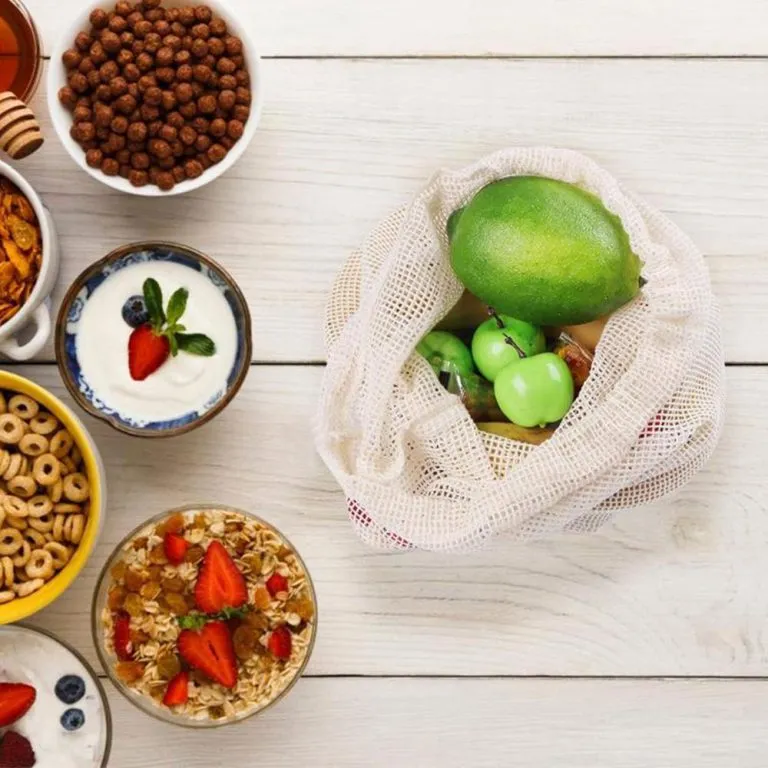 9Pcs Reusable Cotton Mesh Produce Bags