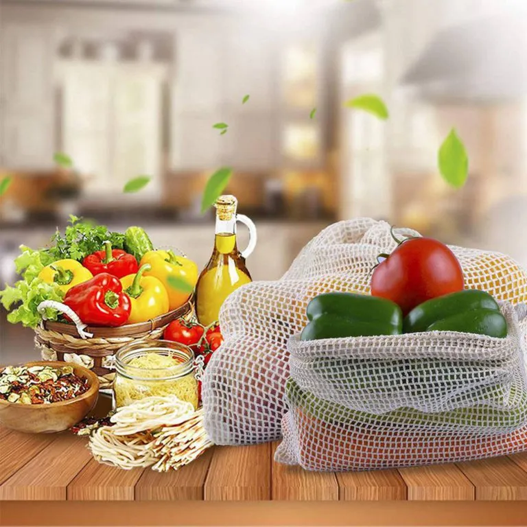 9Pcs Reusable Cotton Mesh Produce Bags