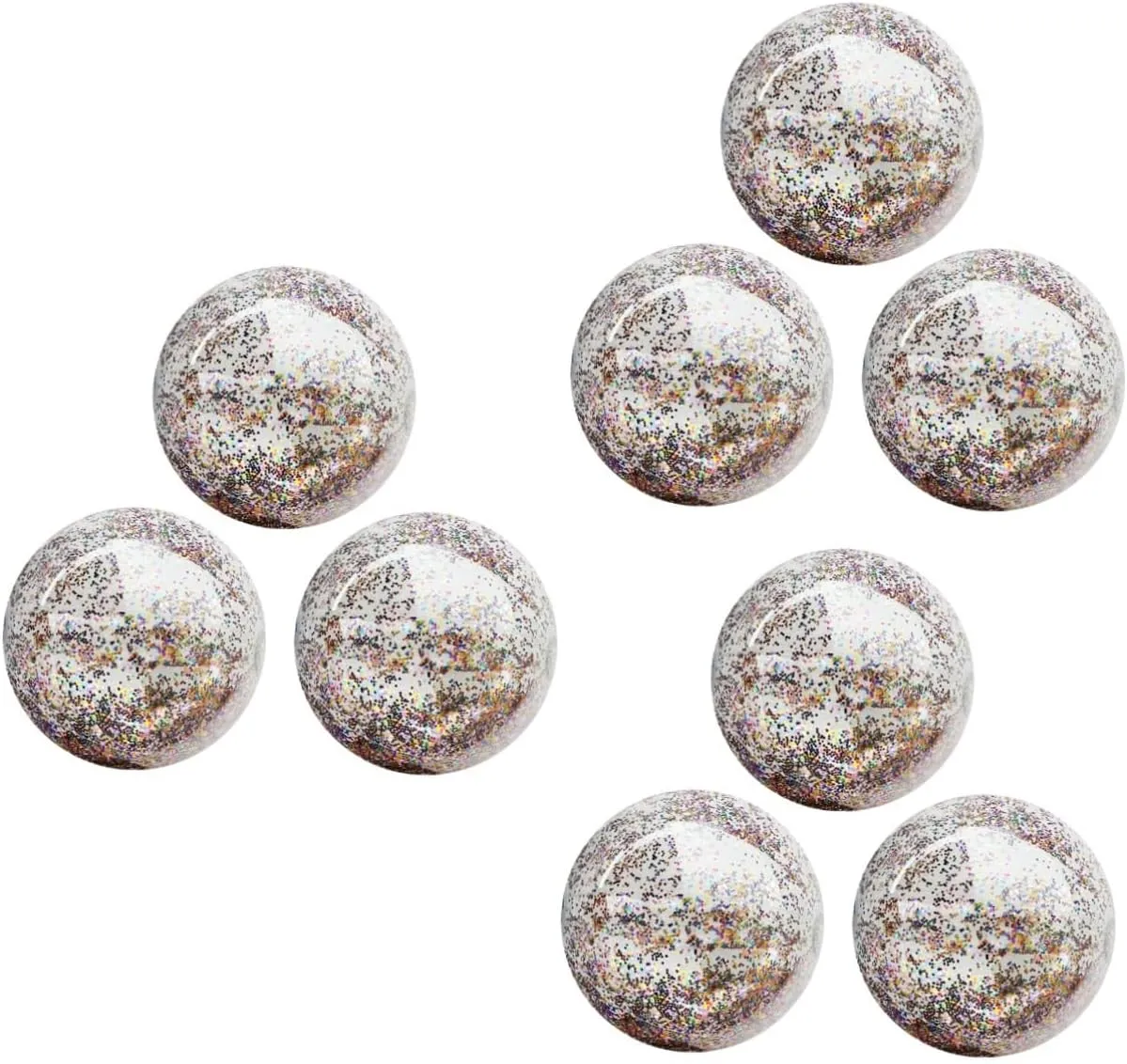 9pcs Transparent Glitter Inflatable Beach Sequin Pool Toy for Boy Girl Play Party Favors Activities