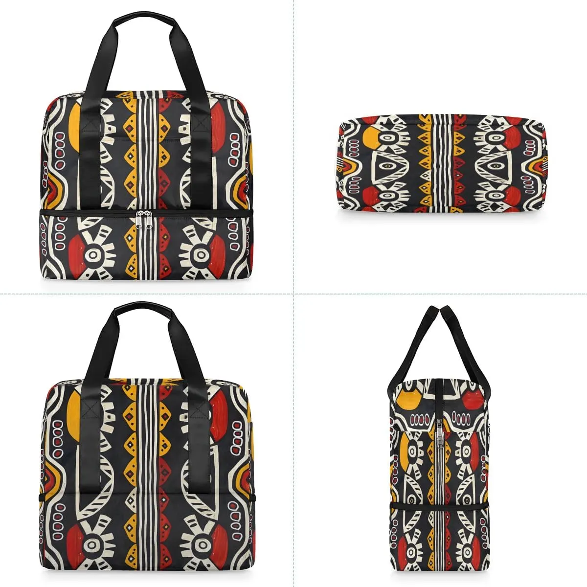 Abstract Boho Print Travel Duffel Bag Dry Wet Separated Sports Tote Travel Duffle Bag Gym Workout Bag Women Travel Duffel Bag for Women, Travel, Gym, Work
