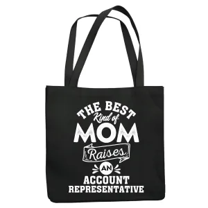 Account Representative Mom Gift for Mothers Day Best Kind of Mom Navy Black Multicolor Canvas Tote Bag