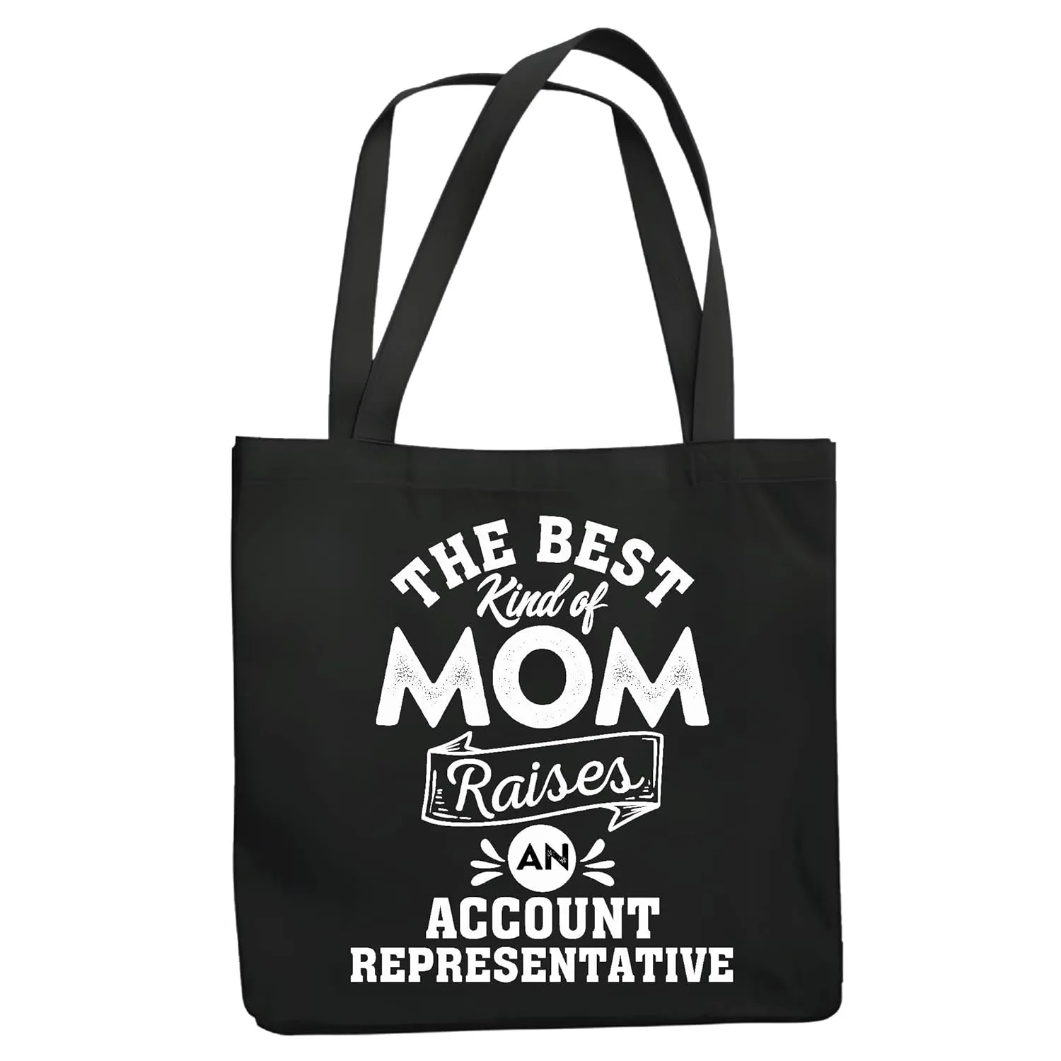 Account Representative Mom Gift for Mothers Day Best Kind of Mom Navy Black Multicolor Canvas Tote Bag