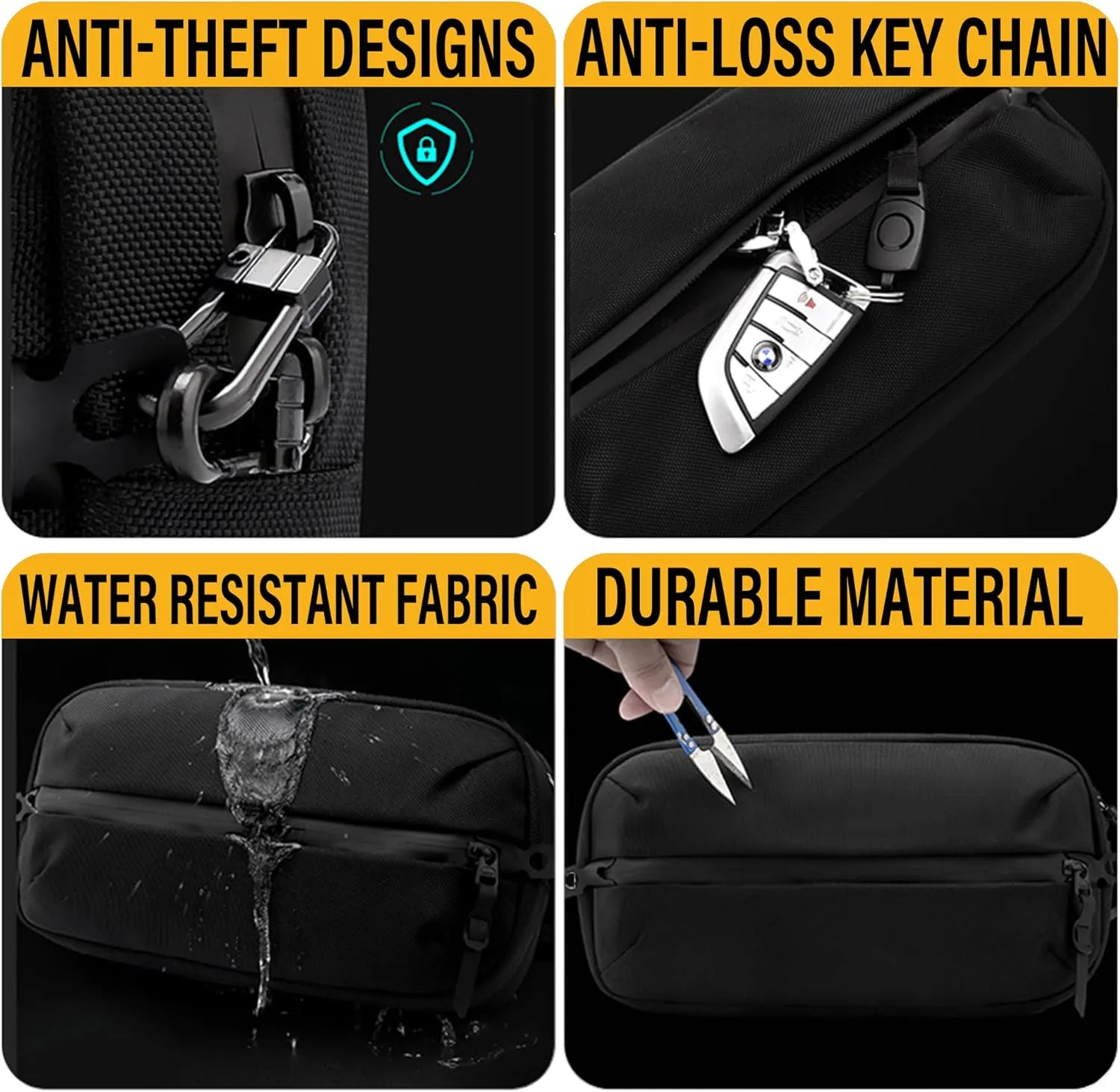 Adjustable Sling Bag for Men Women with Anti-theft Zipper,Multipurpose Crossbody Bags Chest Waist Belt,Water Resistant Fanny Pack Shoulder Hip Pack for Travel,Cycling,Work, Sport,Grey