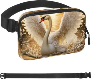 Aesthetic Flower Swan-503 Belt Bag for Men and Women Fanny Pack,Belt Bag with Adjustable Strap,Fashion Crossbody Everywhere Belt Bag for Travel Outdoors Running Hiking