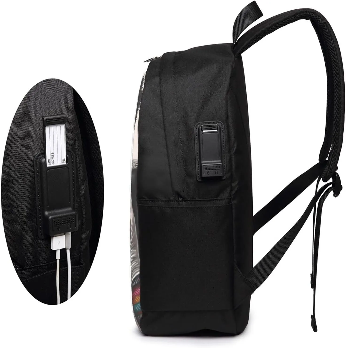 African American Black Woman Laptop Backpack, Travel Backpack with USB Charging Port, Computer Bag for Men Women