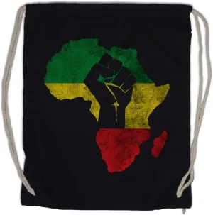 African Fist Drawstring Bag Gym Sack