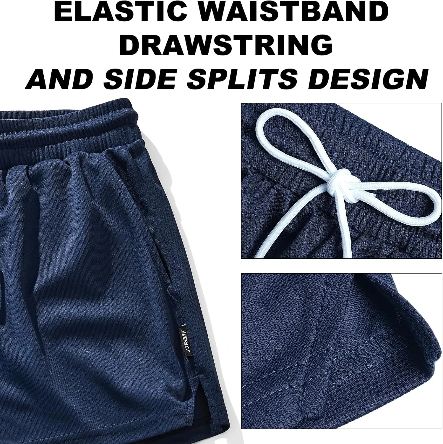 AIMPACT Mens Mesh Running Shorts 3 Inch Quick Dry Gym Athletic Workout Shorts for Men with Pockets