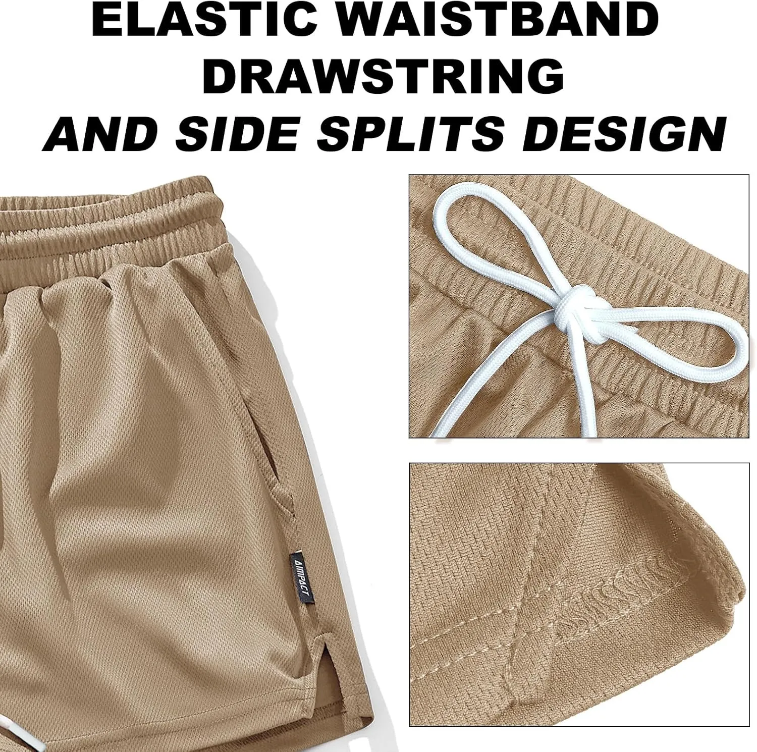 AIMPACT Mens Mesh Running Shorts 3 Inch Quick Dry Gym Athletic Workout Shorts for Men with Pockets
