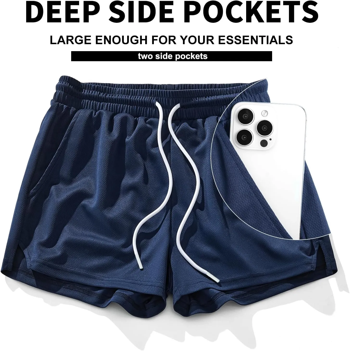 AIMPACT Mens Mesh Running Shorts 3 Inch Quick Dry Gym Athletic Workout Shorts for Men with Pockets