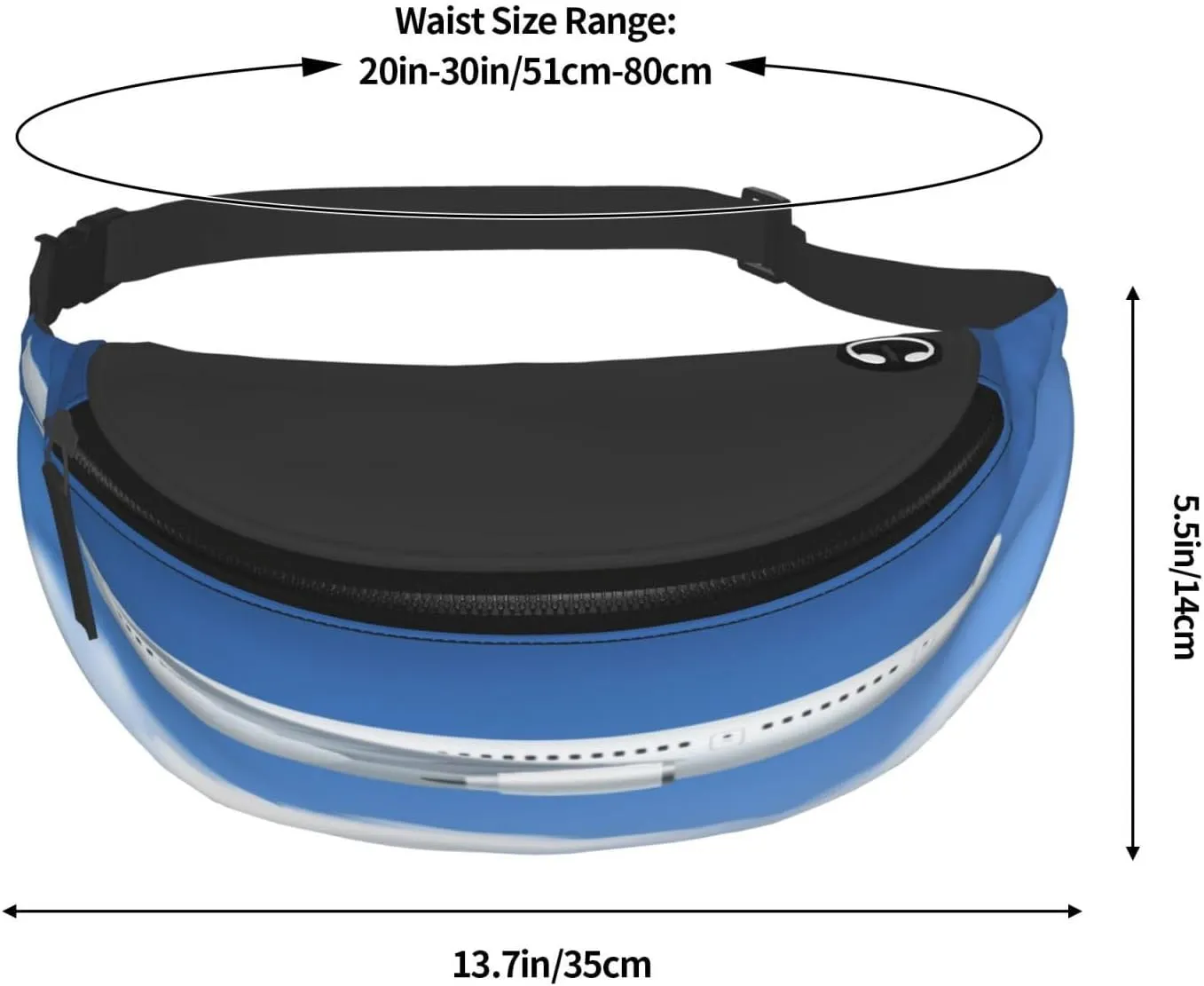 Airplane Air Fanny Pack, Crossbody Waist Packs for Women Men Waist Bags with Adjustable Strap for Travel Running Hiking Sport