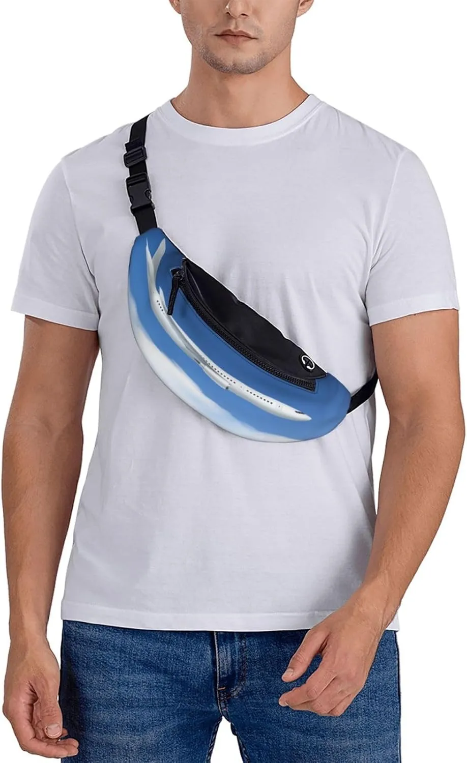 Airplane Air Fanny Pack, Crossbody Waist Packs for Women Men Waist Bags with Adjustable Strap for Travel Running Hiking Sport
