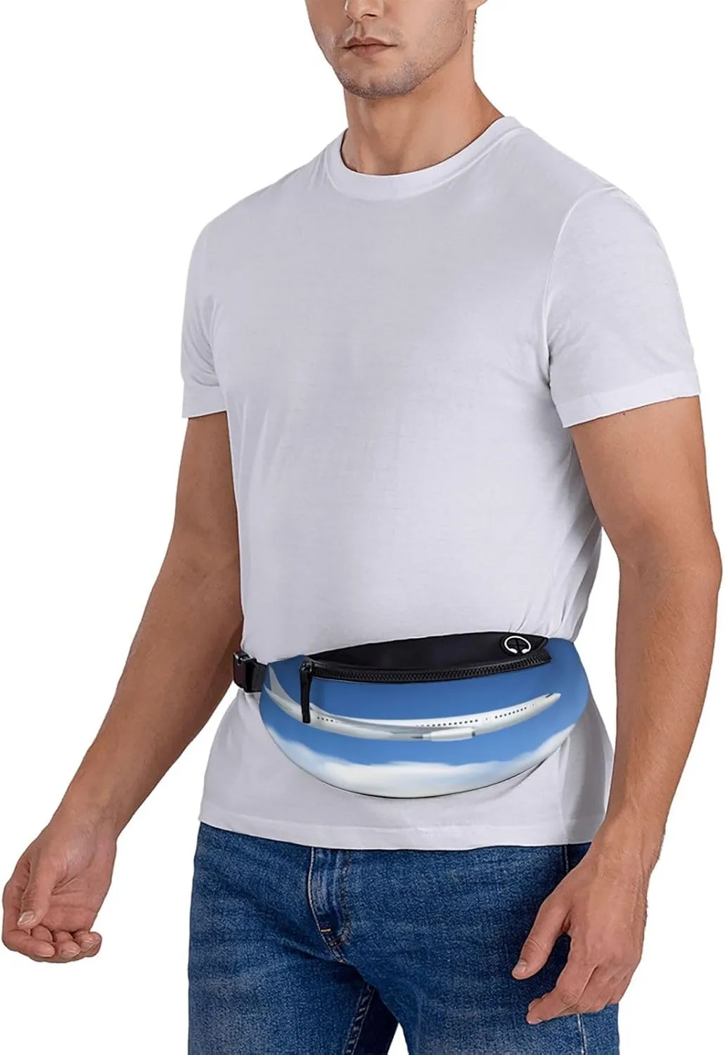Airplane Air Fanny Pack, Crossbody Waist Packs for Women Men Waist Bags with Adjustable Strap for Travel Running Hiking Sport
