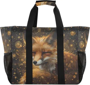 ALAZA Colorful Fox Waterproof Beach Tote Bags