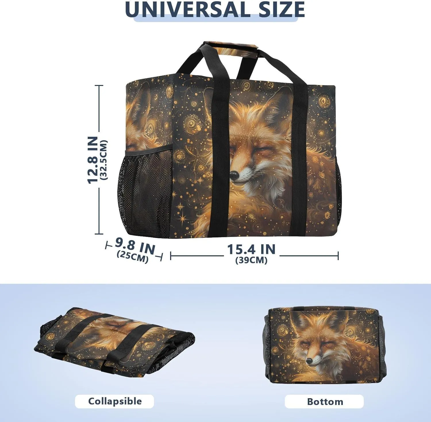 ALAZA Colorful Fox Waterproof Beach Tote Bags