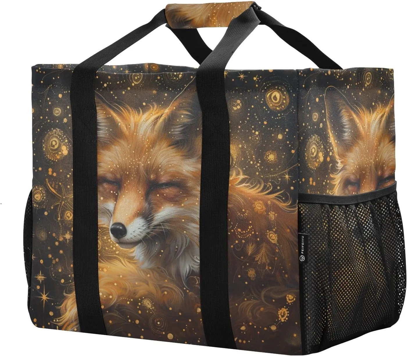 ALAZA Colorful Fox Waterproof Beach Tote Bags