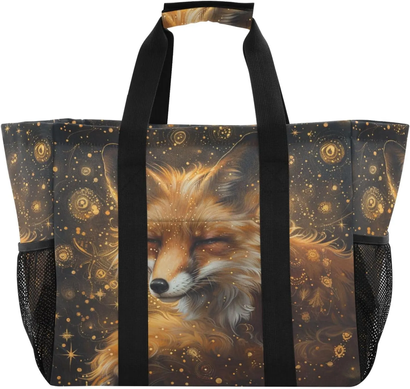 ALAZA Colorful Fox Waterproof Beach Tote Bags